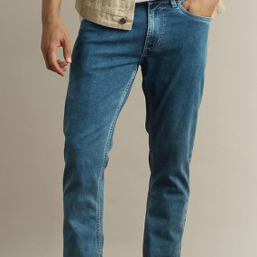 Men's Slim Tapered Jeans | Heavy Wash Denim | Casual Wear | Modern Fit