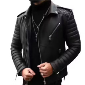 Mens biker jacket black