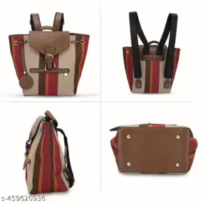 Stylish Self Design Backpack for Girls | PU Leather Shoulder Backpack for school travel Daily Use |1 Pc|Multicolor