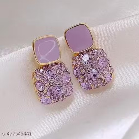 Purple Drop Earrings for Women Teens Gold Earring Pierced Post Stud Earrings Jewelry Gifts