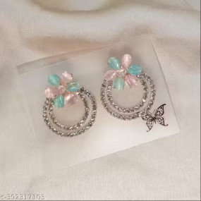 Hoops Luxury Female Crystal Zircon Stone Earrings Fashion Silver Color Jewelry Vintage