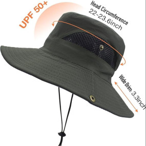 Massmot Sun Hat for Men, Wide Brim Summer Protection Cap, Round Cap for Men, Beach Fishing Hat for Hiking, Fishing, Gardning, Travel