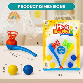 Ratna's Magic Blow Pipe Set of 2 Floating Ball Creative Magic Blowing Ball Toy Party Game for Kids & Adults