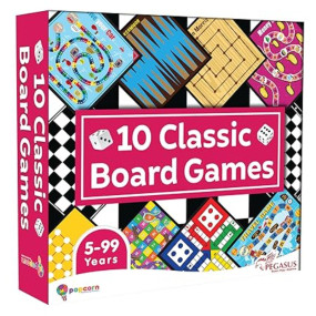 Popcorn Games & Puzzles 10 in 1 Classic Board Games for Smart Kids|Help to Boost Decision Making,Strategic Thinking and Problem Solving