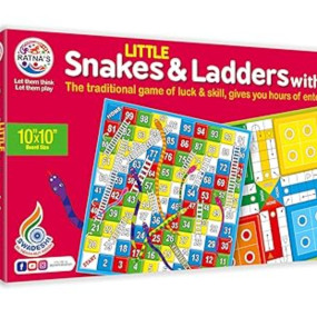 RATNA'S Classic Strategy Game Little Snakes and Ladders with Ludo 2 In 1 for Young Businessman (Multicolour),5 years and up