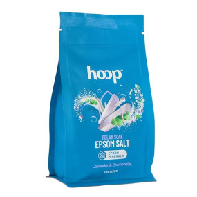 hoop Epsom Salt Lavender & Chamomile | Pure Epsom Salt for Foot Soak, Tired Feet, Feet Ache, Corns & Callus | Relaxing Bath for Muscle Relief with Magnesium Sulphate & Lavender Oil | 400 g