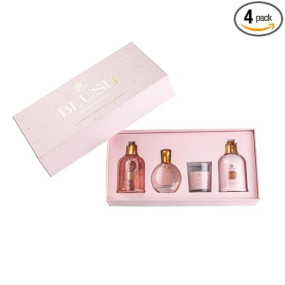 Carlton London Luxury Blush Bath And Body Care Gift Set Hamper For Women|Body Wash,Body Lotion, EDP Perfume, Scented Candle|Pampering Kit|Gift For Women|Girlfriend & Wife 430 Milliliters 430.0 ML