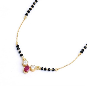 1gm Micron 18K Gold Plated Hypoallergenic Black Beads Kala Mani 925 Sterling Silver Mangalsutra | Tanmaniya | Chandi Necklace Jewellery | Pure Silver Gift for Women