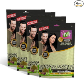 Sterling Naturals Megha Mehandi Hair Care Powder – Megha Mehandi (Pack Of 4) For Natural Hair Color Solution | For Men & Women 45GM