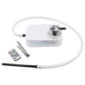 XMOKE Hookah Portable Led Light car Hookah Set Shisha Silicone Hose, Hookah Bowl (Chillum) and Kloud (Charcoal Holder) Perfect to use at Home Table or ca