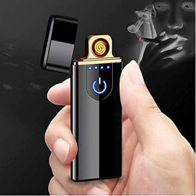 BLAXSTOC Smart Fingerprint Sensor Smoking Lighter with Indicator Light USB Rechargeable and Double Side Ignition Lighter Cigarette Stylish