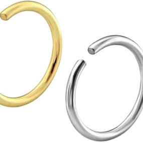 8mm No Rusting Pack Of 2 Pcs Clip-On Non-Pierced Nose Ring For Women And Girls (NR0115) 2 Pcs