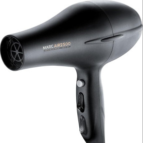 Marc Air 2500 Hair Dryer, 240V, 2 Speeds, 2 Heat Settings, Cool Shot, Silicone Nozzles
