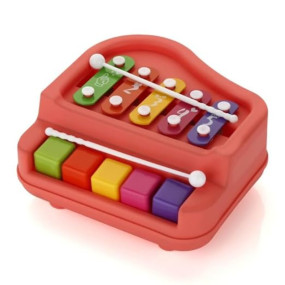 MeeTo 2-in-1 Baby Piano Xylophone Toy for Toddlers, Featuring 5 Colorful Keys, Perfect for Preschool Learning and Musical Instrumental Toy Fun for Kids Aged 3+ Years- (Pack of 1)