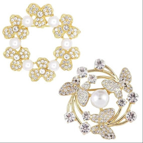 2Pcs Brooch Pin for Women, Elegant Butterfly and Floral Design, Versatile Accessory for Wedding, Business, and Daily Fashion, Gift for Women