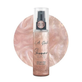 L.A. Girl Women Rose Gold Shimmer Finishing Spray For Face And Body,Brightening & Illuminating Glow,Infused With Pearlescent Shimmer,Specially Formulated For Glowing Skin,Setting Spray For Makeup-80Ml