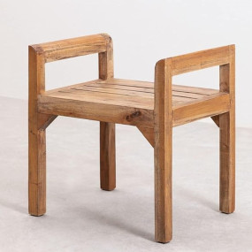 OGNIJA Solid Sheesham Bench with Armrest for Home Living Room Hall Wooden Furniture for Indoor Outdoor Garden Balcony (Teak Finish)