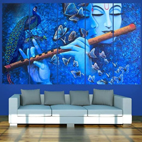CN RETAILS Multiple Frames, Beautiful Radha Krishna Painting for home decor Living Room, Bedroom, Office, Hotels, Wooden Framed Digital Painting (50inch x 30inch) mf998