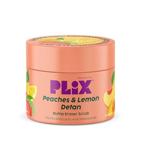 PLIX - THE PLANT FIX Peaches & Lemon Detan Bump Eraser Scrub (200g) | Removes Tan & Restores Skin’s Moisture, Reduces Dark Spots, Uneven Skin Tone, & Reveals Softer Smoother Skin