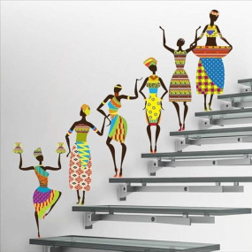 ESP Creation African Lady(TL) Mulitcolor Removable Decor Mural Wall Stickers Decal Mural Wall Stickers Decal