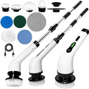 UI Intros Electric Spin Scrubber, Cleaning Brush Scrubber for Home, 400RPM/Mins-9 Replaceable Brush Heads-90Mins Work 9 in 1 Cleaning Brush