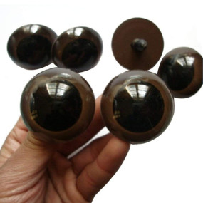 100PCS Brown Plastic Safety Screw Eyes Craft Eyes with Washer for DIY Toy Teady Bear Puppet Doll Making Accessories Supply (Brown 22 mm)