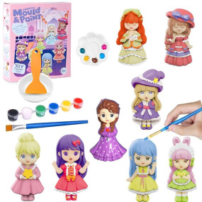 SUPER TOY Activities DIY Mould and Paint Craft kit, Paint Your Own Doll Painting Kit Plaster Figurine Set with Pigments Palette & Mold Art & Craft Set - Educational Toys for 3-12+ Year Old Boys & Girls