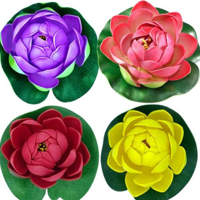 Tdas Artificial Lotus Flowers Flower for Home Decor Decoration Decorative Fake Floating Water Bowl Plants Flora Living Room Decorations- 4 pcs (Multicolor)