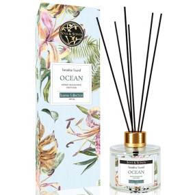 Soul & Scents Glass 120ml Ocean Reed Diffuser Set | Free 6 Fiber Reed Sticks | Stress Relief & Aromatherapy | Long-Lasting, Smoke-Free Air Freshener for Home, Bedroom & Office | Ideal for Gifting