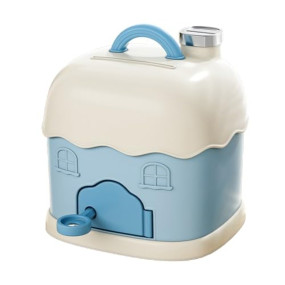 Cortina Cottage House-Shaped Piggy Bank for Kids – Cute ATM-Style Coin Bank, Plastic Coin Saver with Handle & Keys, Money Box Gift Item for Kids Ages 3+ (Blue, Pack of 1)