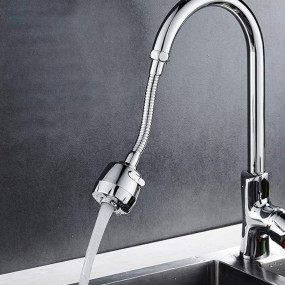 Styxon Sink Faucet Sprayer Attachment 360 Rotatable Kitchen Tap Extender Head Replacement Anti-Splash Faucet Nozzle Head with Hose and Universal Connector, 2 Mode, 19 X 4.9 X 2.2 CM, Silver