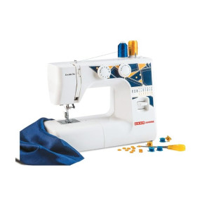 Usha Janome Excella DLX Automatic Zig-Zag Electric Sewing Machine || 13 Built-In-Stitches || 21 Stitch Function (White & Blue) with complementary Sewing Lessons in Nine languages