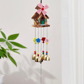 KINTIN Wind Chimes for Balcony and Living Room, Home Décor Items for Positive Energy, Wall Decoration, Hanging and Showpieces | Housewarming Gifts for Women and Home Decoration 5 Bells