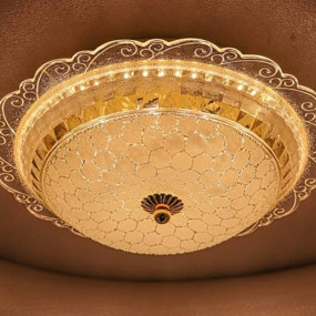 swanart Elegant 12W LED Flush Mount Ceiling Light Fixture | Decorative Crystal Glass Design & Ornate Trim | Bright, Energy-Efficient Modern Lighting for Living Room, Bedroom, Hallway